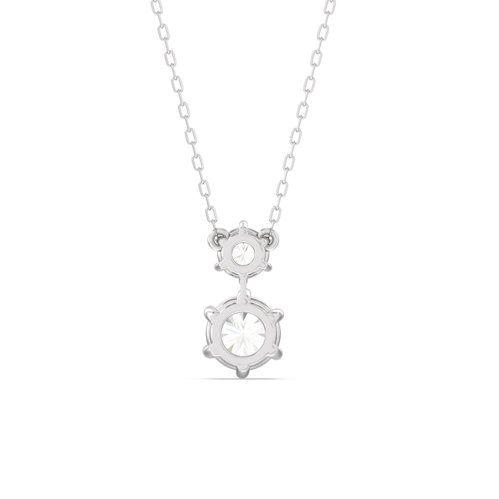 Diamond Duo Necklace with Sterling Silver / Lab / 2 Cut Diamond in 14KT Sterling Silver / Lab / 2 view 6
