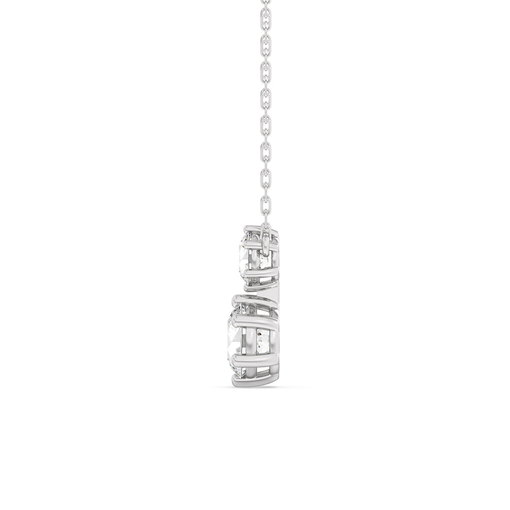 Diamond Duo Necklace with Sterling Silver / Lab / 2 Cut Diamond in 14KT Sterling Silver / Lab / 2 view 5
