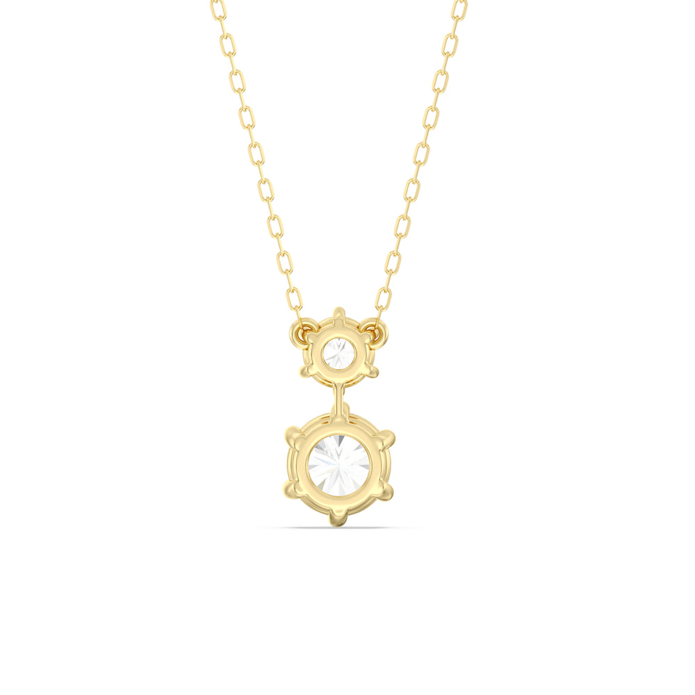 Diamond Duo Necklace with 14KT Yellow Gold / Lab / 2 Cut Diamond in 14KT Yellow Gold / Lab / 2 view 6
