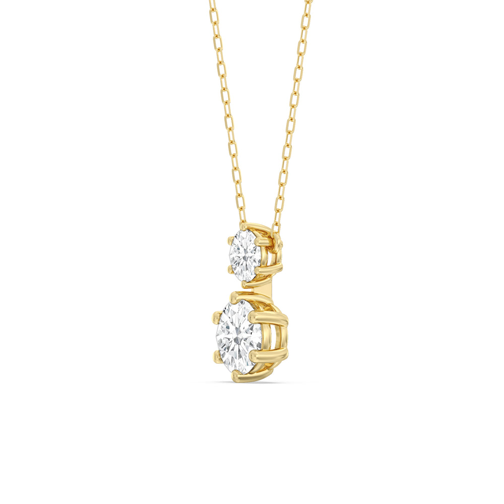 Diamond Duo Necklace with 14KT Yellow Gold / Lab / 2 Cut Diamond in 14KT Yellow Gold / Lab / 2 view 2
