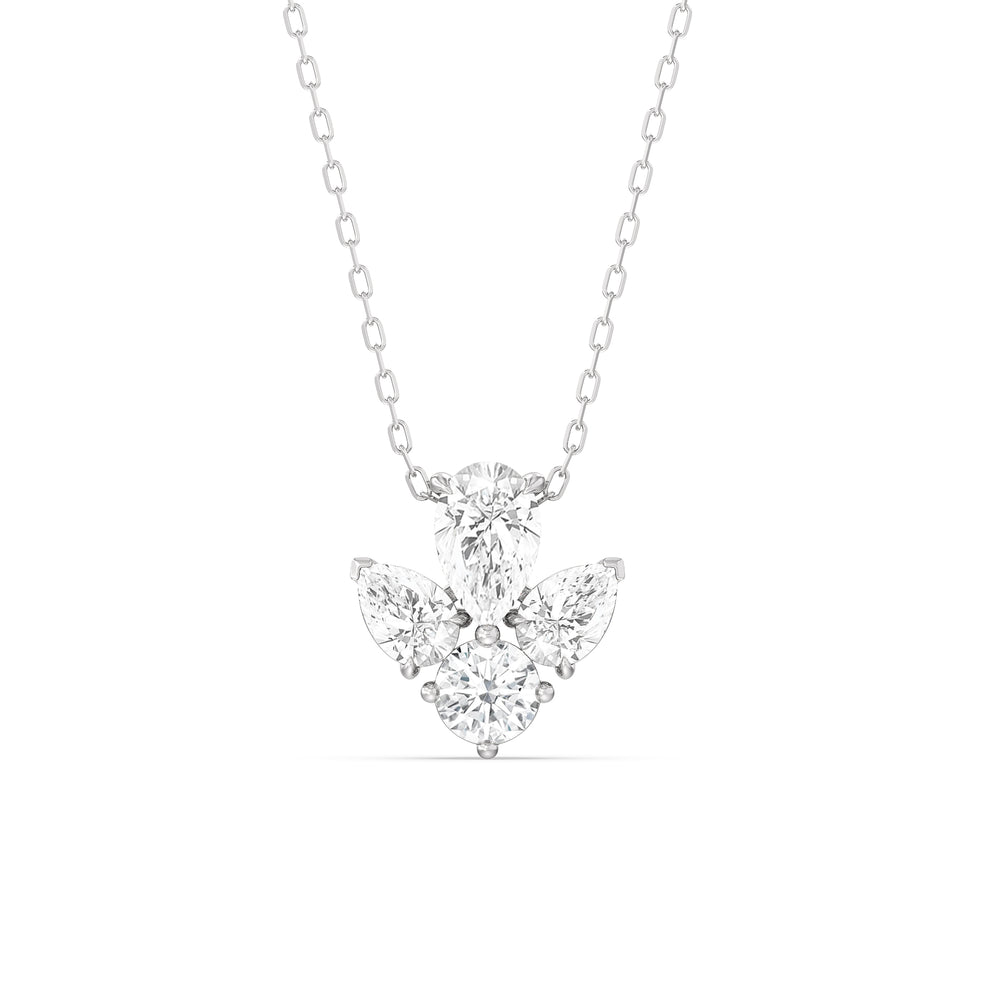 Aurora Blossom Diamond Necklace with 14KT White Gold / Lab / 2 1/4 Cut Diamond in 14KT White Gold / Lab / 2 1/4 view 1
