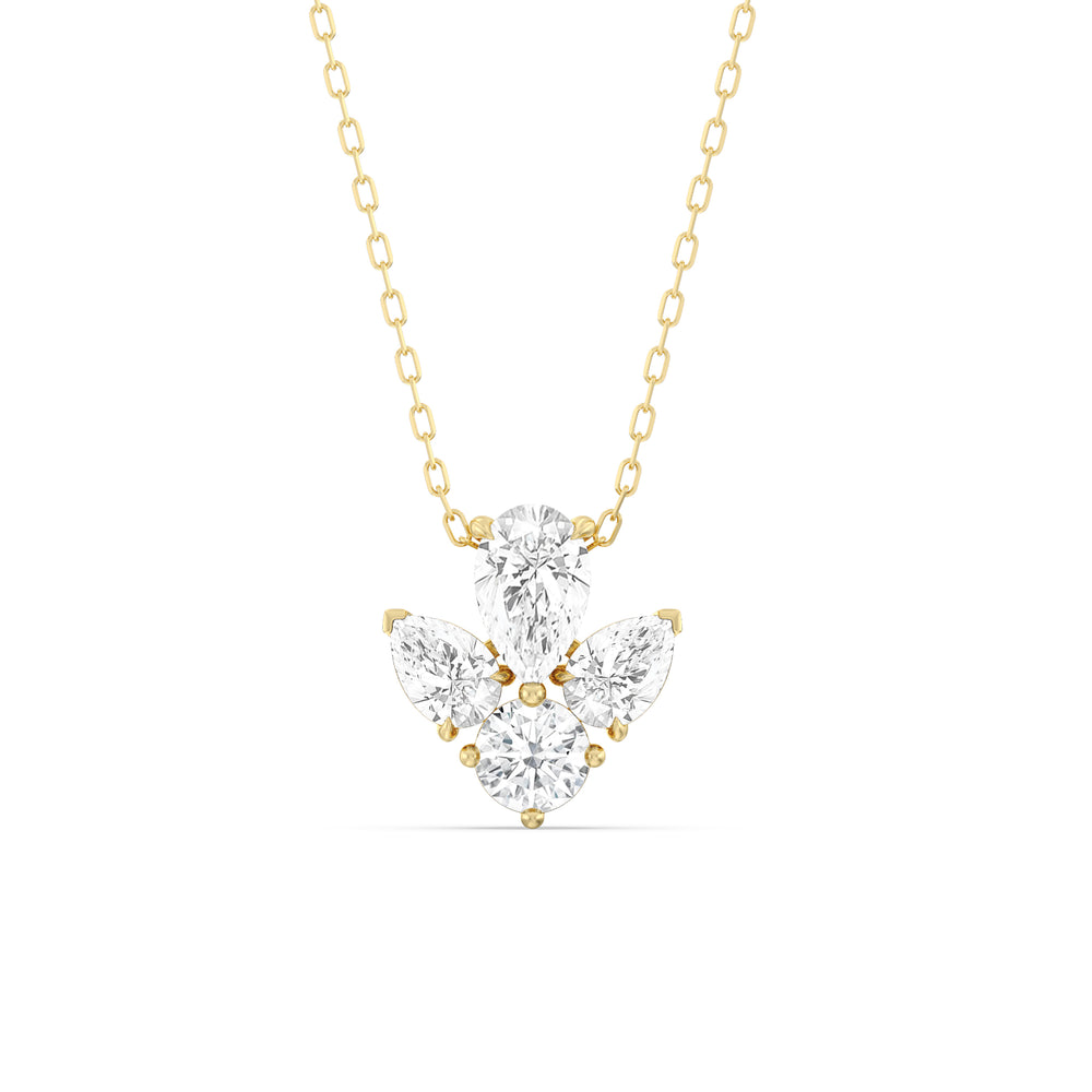 Aurora Blossom Diamond Necklace with 14KT Yellow Gold / Lab / 2 1/4 Cut Diamond in 14KT Yellow Gold / Lab / 2 1/4 view 1
