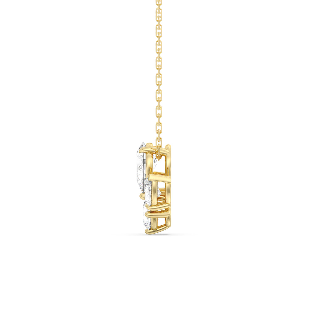 Aurora Blossom Diamond Necklace with 14KT Yellow Gold / Lab / 2 1/4 Cut Diamond in 14KT Yellow Gold / Lab / 2 1/4 view 5
