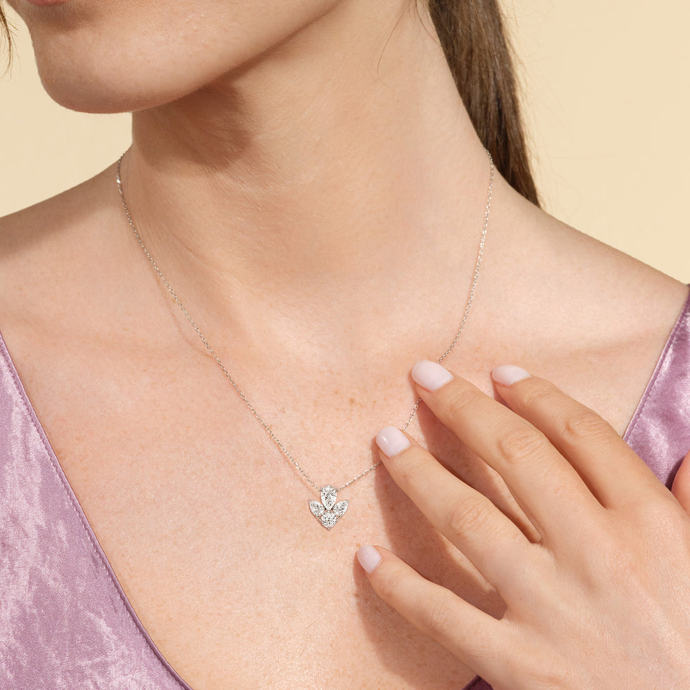 Aurora Blossom Diamond Necklace with 14KT Yellow Gold / Lab / 2 1/4 Cut Diamond in 14KT Yellow Gold / Lab / 2 1/4 view 3
