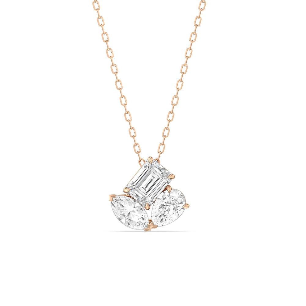 Trilogy Melody Diamond Neckalce with 14KT Rose Gold / Lab / 2 1/8 Cut Diamond in 14KT Rose Gold / Lab / 2 1/8 view 1
