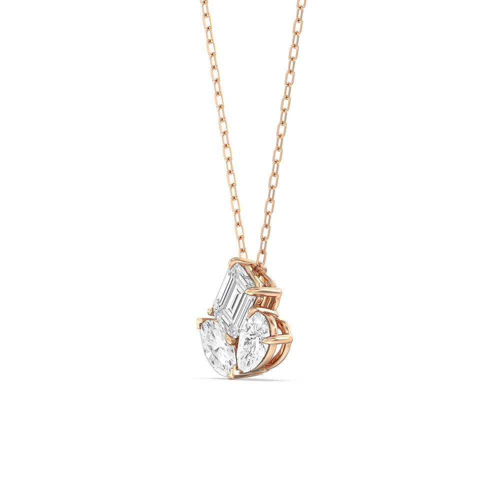 Trilogy Melody Diamond Neckalce with 14KT Rose Gold / Lab / 2 1/8 Cut Diamond in 14KT Rose Gold / Lab / 2 1/8 view 2
