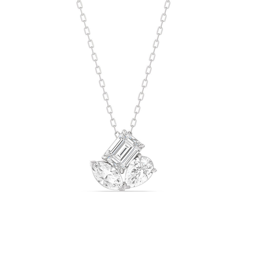 Trilogy Melody Diamond Neckalce with 14KT White Gold / Lab / 2 1/8 Cut Diamond in 14KT White Gold / Lab / 2 1/8 view 1

