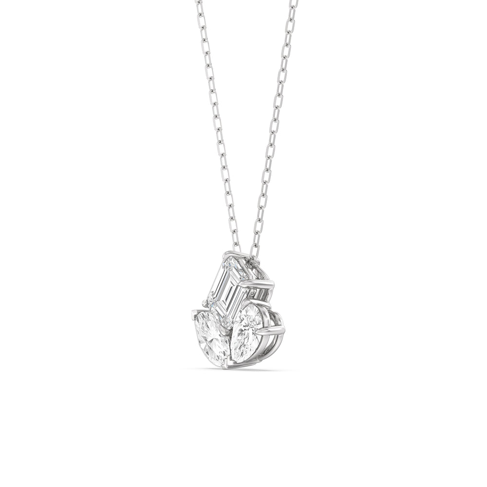 Trilogy Melody Diamond Neckalce with 14KT White Gold / Lab / 2 1/8 Cut Diamond in 14KT White Gold / Lab / 2 1/8 view 2

