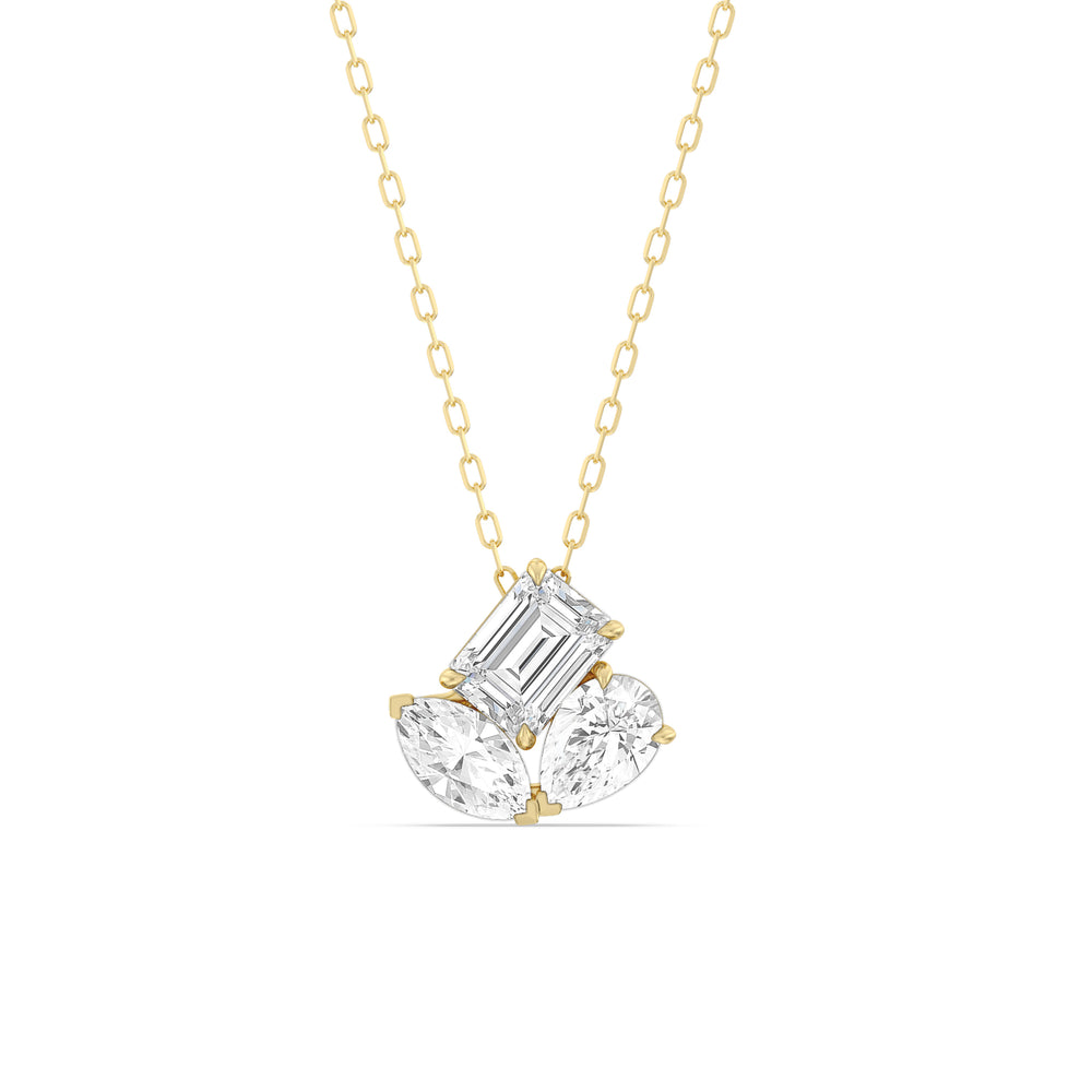 Trilogy Melody Diamond Neckalce with 14KT Yellow Gold / Lab / 2 1/8 Cut Diamond in 14KT Yellow Gold / Lab / 2 1/8 view 1

