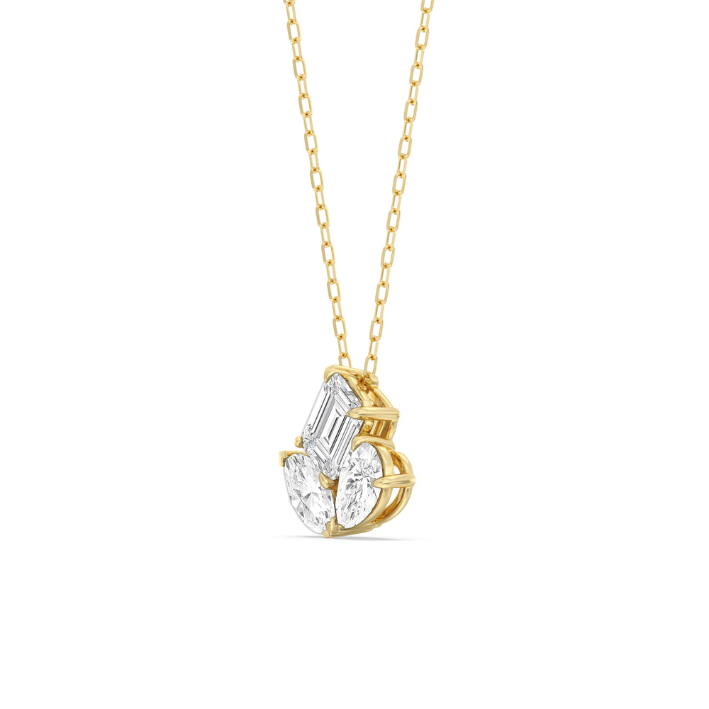 Trilogy Melody Diamond Neckalce with 14KT Yellow Gold / Lab / 2 1/8 Cut Diamond in 14KT Yellow Gold / Lab / 2 1/8 view 2

