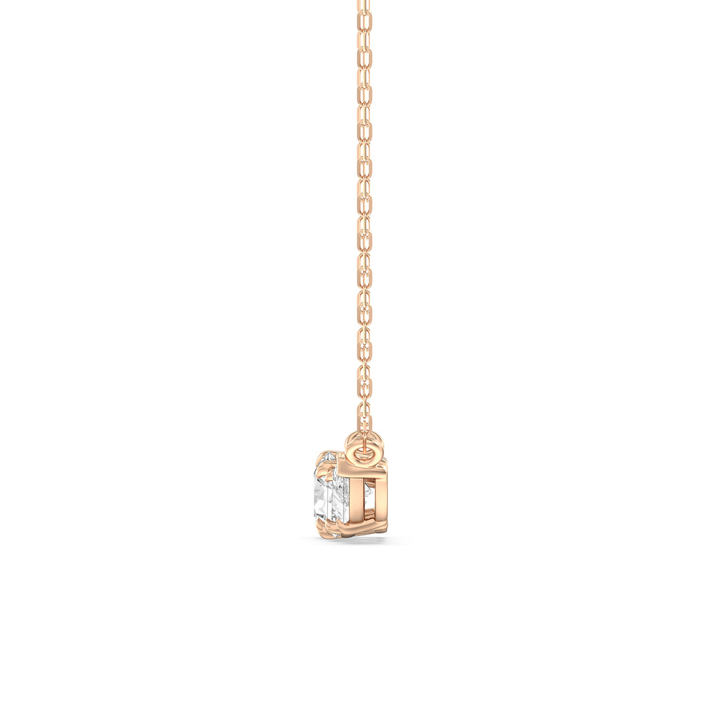 Trio Pear Cluster Necklace with 14KT Rose Gold / Lab / 1 1/2 Cut Diamond in 14KT Rose Gold / Lab / 1 1/2 view 5
