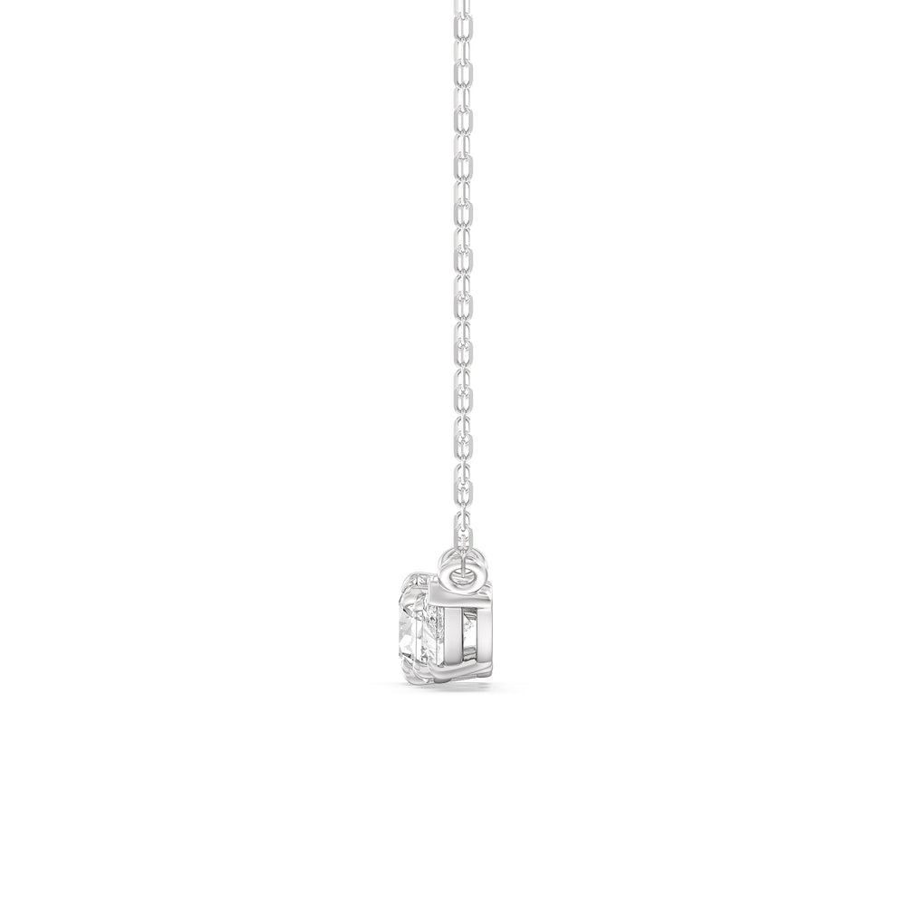 Trio Pear Cluster Necklace with Sterling Silver / Lab / 1 1/2 Cut Diamond in 14KT Sterling Silver / Lab / 1 1/2 view 5
