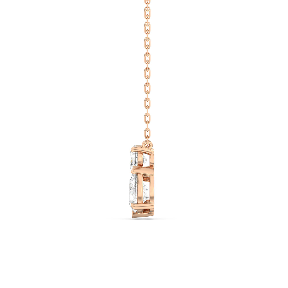Mixed Shape Cluster Necklace with 14KT Rose Gold / Lab / 2 Cut Diamond in 14KT Rose Gold / Lab / 2 view 5
