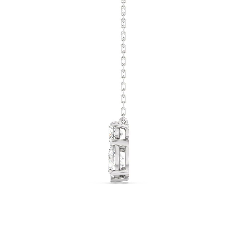 Mixed Shape Cluster Necklace with 14KT White Gold / Lab / 2 Cut Diamond in 14KT White Gold / Lab / 2 view 5

