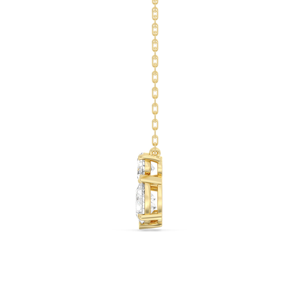 Mixed Shape Cluster Necklace with 14KT Yellow Gold / Lab / 2 Cut Diamond in 14KT Yellow Gold / Lab / 2 view 5
