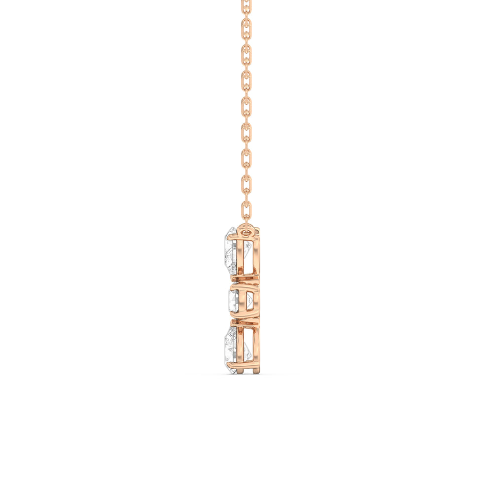 Shimmering Cascade Diamond Necklace with 14KT Rose Gold / Lab / 3/4 Cut Diamond in 14KT Rose Gold / Lab / 3/4 view 5
