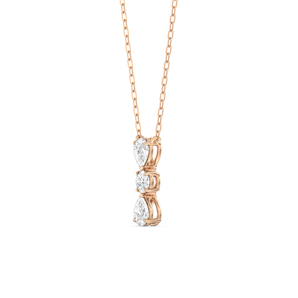Shimmering Cascade Diamond Necklace with 14KT Rose Gold / Lab / 3/4 Cut Diamond in 14KT Rose Gold / Lab / 3/4 view 2

