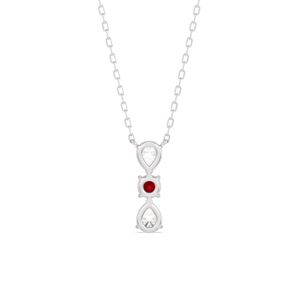 Ruby And Diamond Shimmering Cascade NecklaceTest Drashya with 14KT White Gold Cut Diamond in 14KT White Gold view 4
