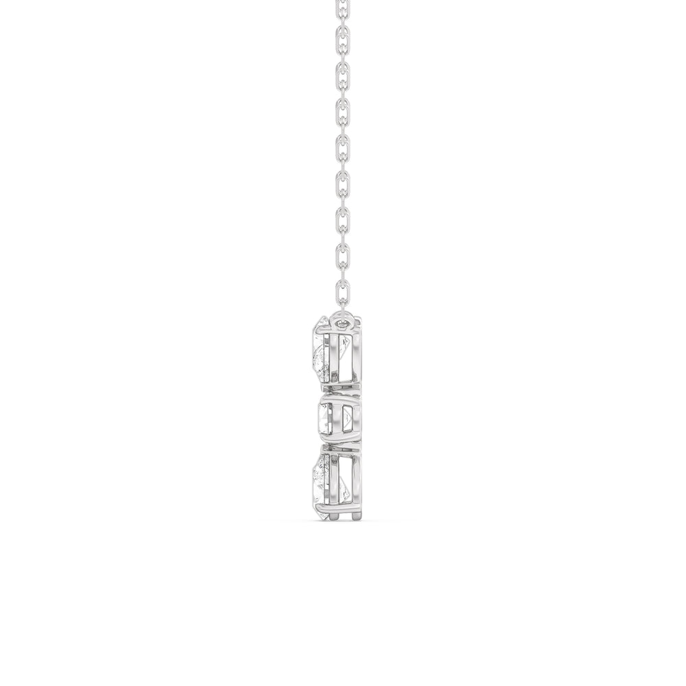 Shimmering Cascade Diamond Necklace with 14KT White Gold / Lab / 3/4 Cut Diamond in 14KT White Gold / Lab / 3/4 view 5
