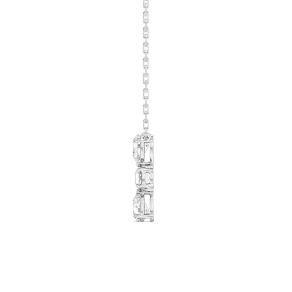 Shimmering Cascade Diamond Necklace with Sterling Silver / Lab / 3/4 Cut Diamond in 14KT Sterling Silver / Lab / 3/4 view 5
