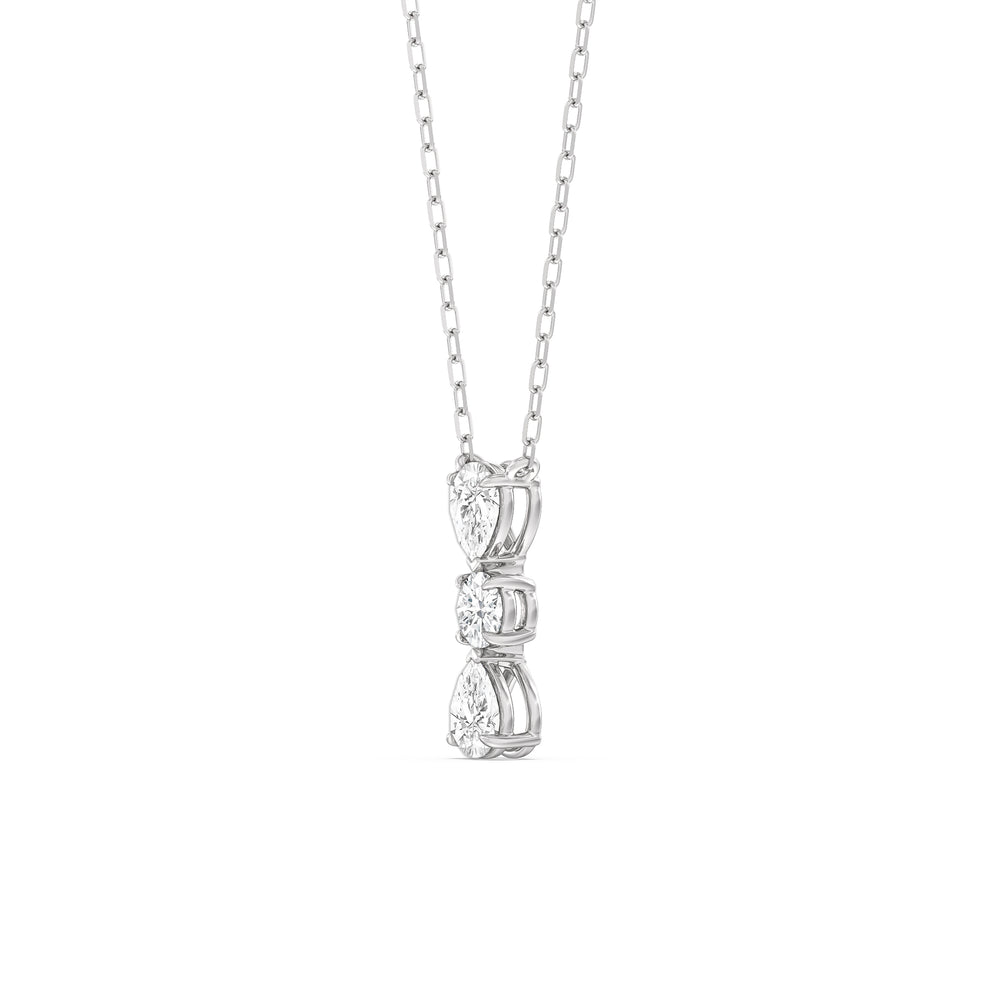 Shimmering Cascade Diamond Necklace with 14KT White Gold / Lab / 3/4 Cut Diamond in 14KT White Gold / Lab / 3/4 view 2
