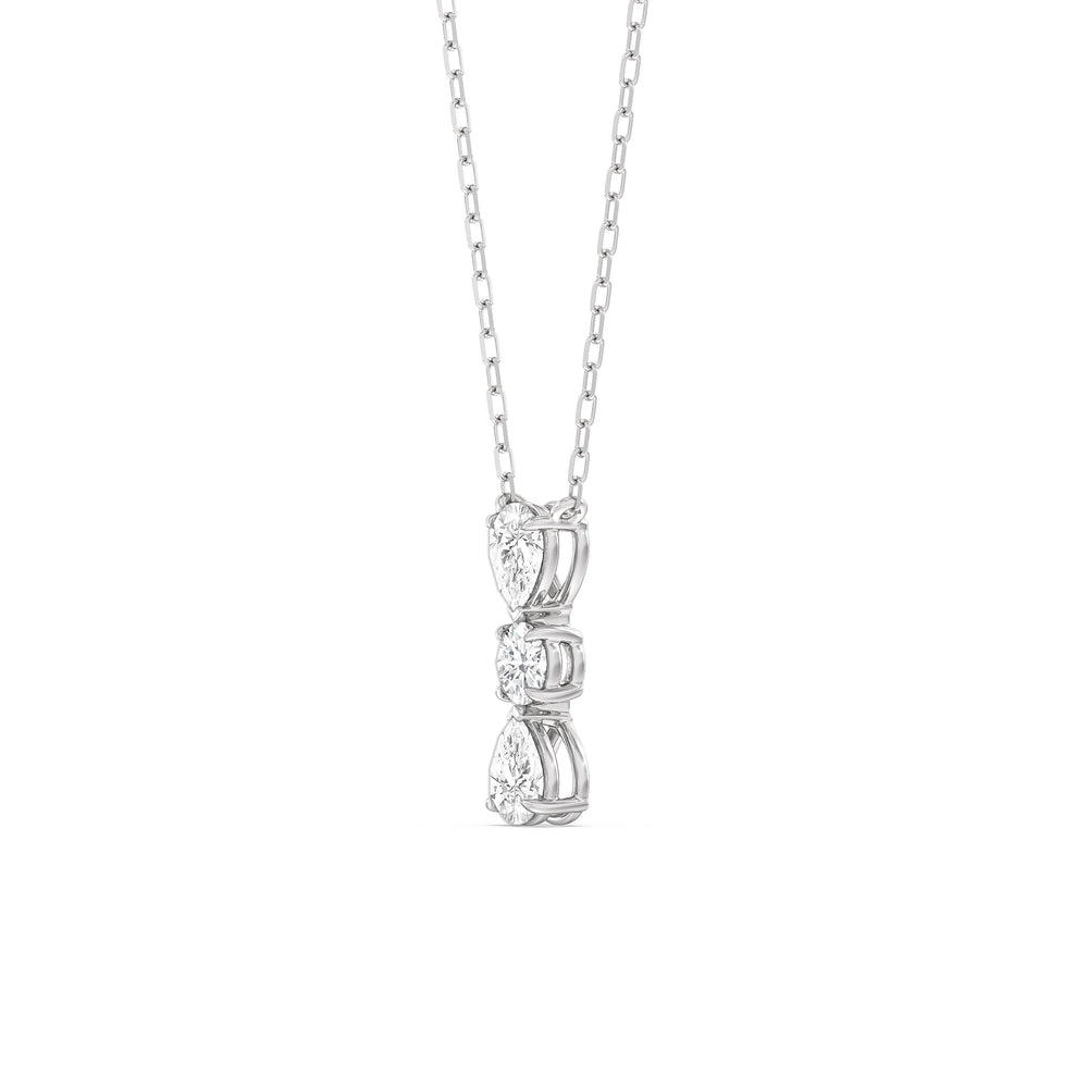 Shimmering Cascade Diamond Necklace with Sterling Silver / Lab / 3/4 Cut Diamond in 14KT Sterling Silver / Lab / 3/4 view 2
