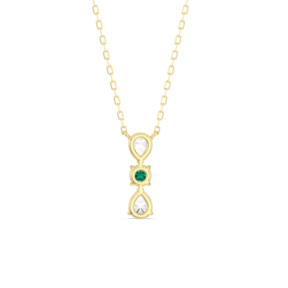 Emerald And Diamond Shimmering Cascade NecklaceTest Drashya with 14KT Yellow Gold Cut Diamond in 14KT Yellow Gold view 4
