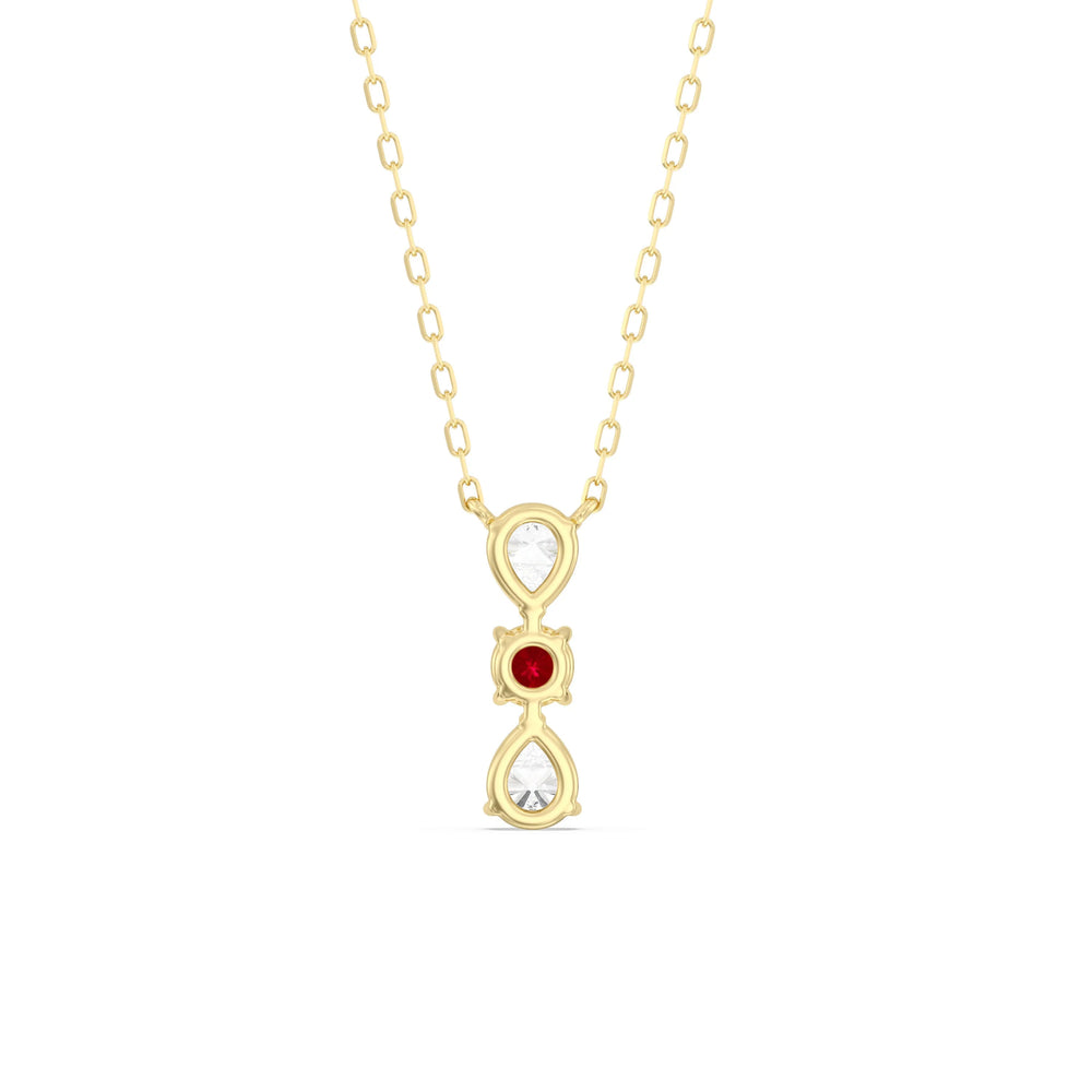 Ruby And Diamond Shimmering Cascade NecklaceTest Drashya with 14KT Yellow Gold Cut Diamond in 14KT Yellow Gold view 4
