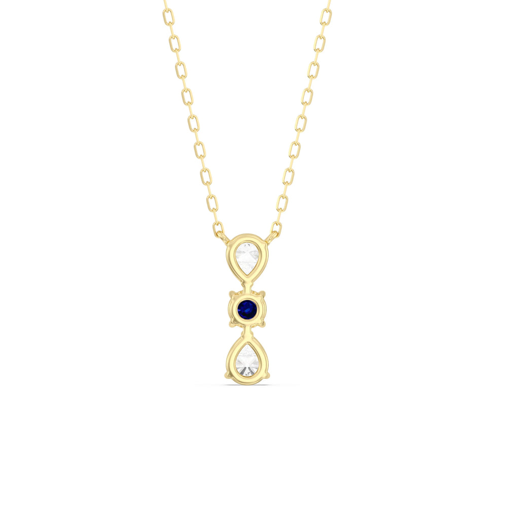 Sapphire And Diamond Shimmering Cascade NecklaceTest Drashya with 14KT Yellow Gold Cut Diamond in 14KT Yellow Gold view 4
