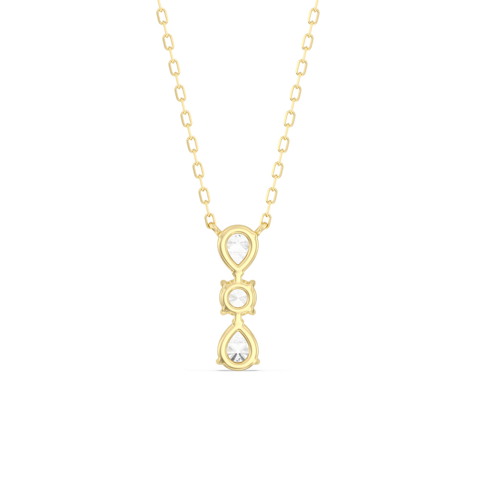 Shimmering Cascade Diamond Necklace with 14KT Yellow Gold / Lab / 3/4 Cut Diamond in 14KT Yellow Gold / Lab / 3/4 view 6
