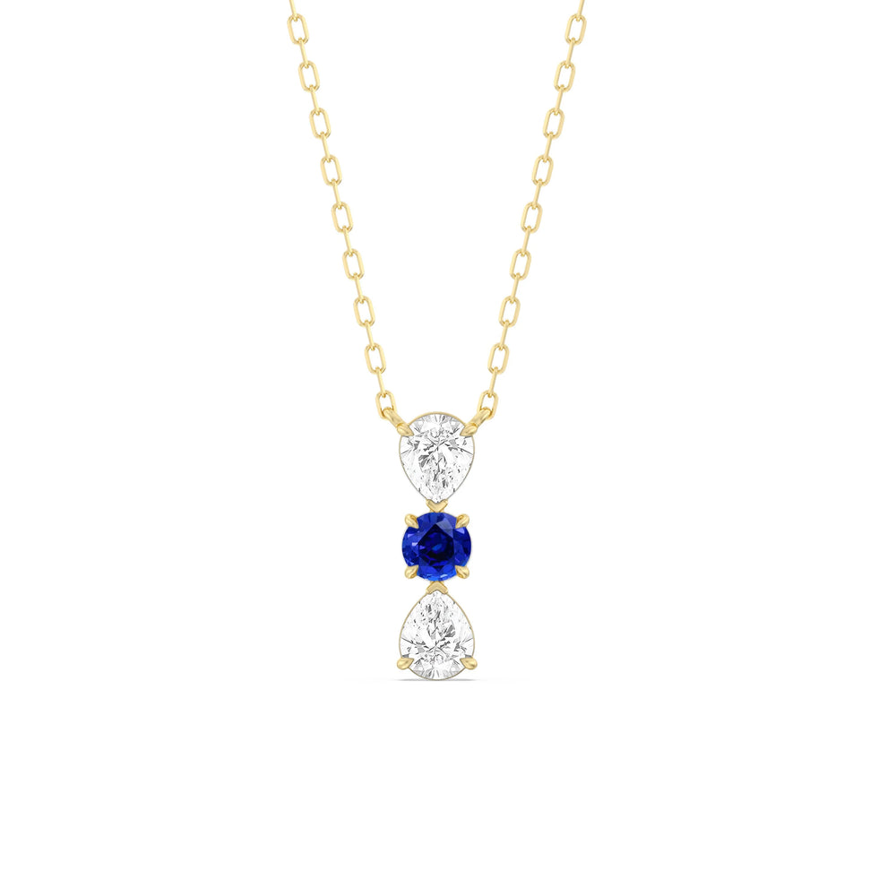 Sapphire And Diamond Shimmering Cascade NecklaceTest Drashya with 14KT Yellow Gold Cut Diamond in 14KT Yellow Gold view 1
