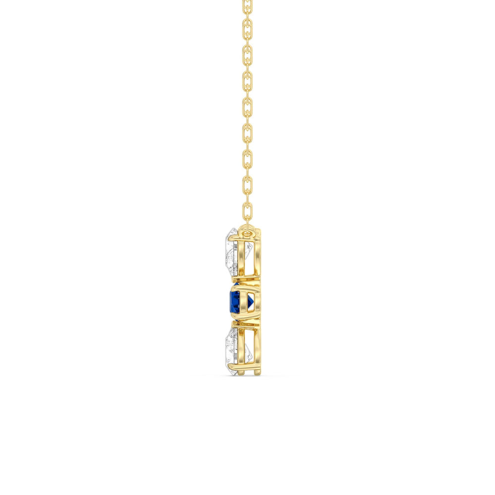 Sapphire And Diamond Shimmering Cascade NecklaceTest Drashya with 14KT Yellow Gold Cut Diamond in 14KT Yellow Gold view 2
