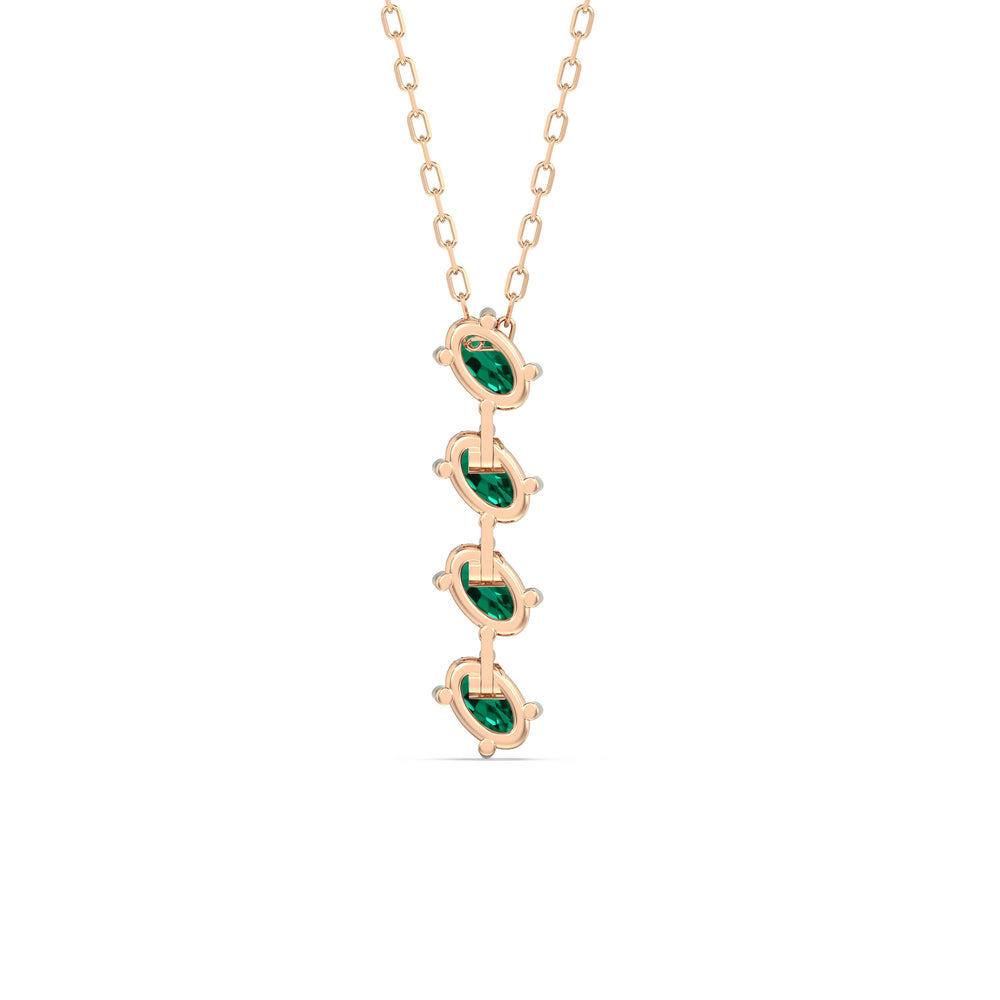 Emerald Cascade NecklaceTest Drashya with 14KT Rose Gold Cut Diamond in 14KT Rose Gold view 4
