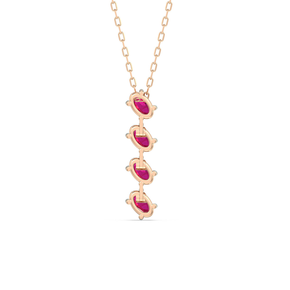 Ruby Cascade NecklaceTest Drashya with 14KT Rose Gold Cut Diamond in 14KT Rose Gold view 4
