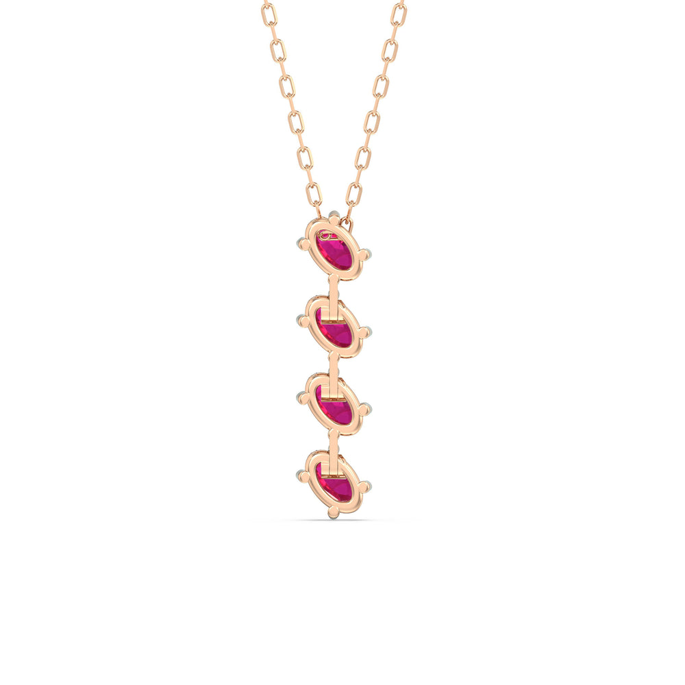 Ruby Cascade Necklace with 14KT Yellow Gold Cut Diamond in 14KT Yellow Gold view 4
