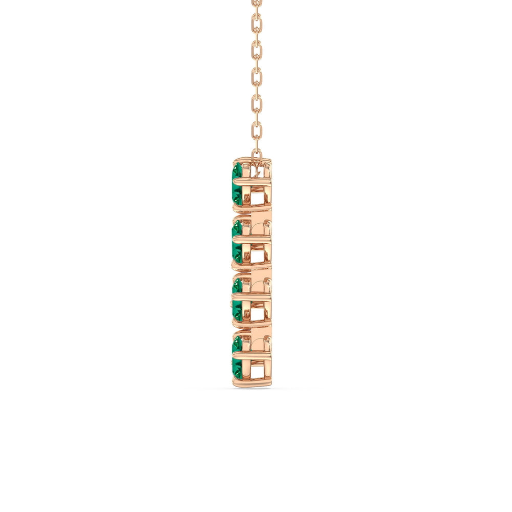 Emerald Cascade NecklaceTest Drashya with 14KT Rose Gold Cut Diamond in 14KT Rose Gold view 3
