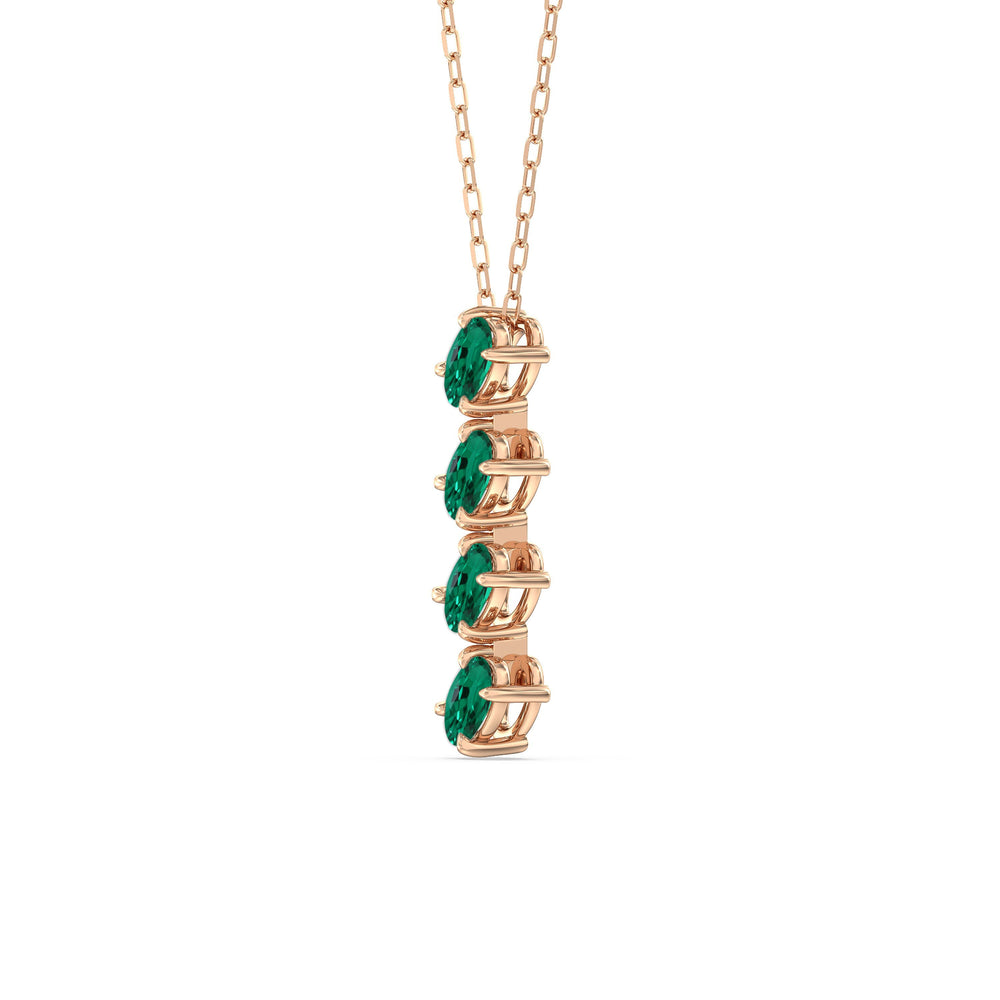 Emerald Cascade NecklaceTest Drashya with 14KT Rose Gold Cut Diamond in 14KT Rose Gold view 2

