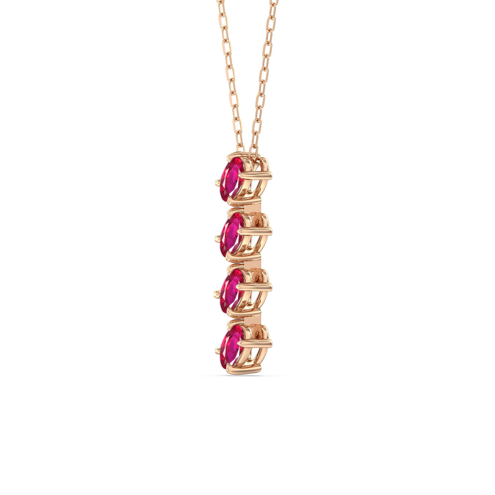 Ruby Cascade NecklaceTest Drashya with 14KT Rose Gold Cut Diamond in 14KT Rose Gold view 2
