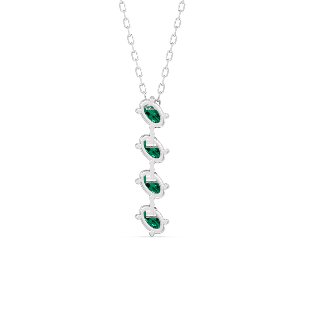 Emerald Cascade NecklaceTest Drashya with 14KT White Gold Cut Diamond in 14KT White Gold view 4
