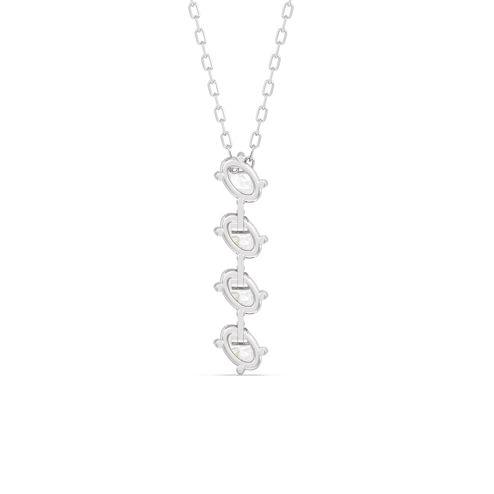 Cascade Diamond Necklace with 14KT White Gold / Lab / 1 Cut Diamond in 14KT White Gold / Lab / 1 view 6

