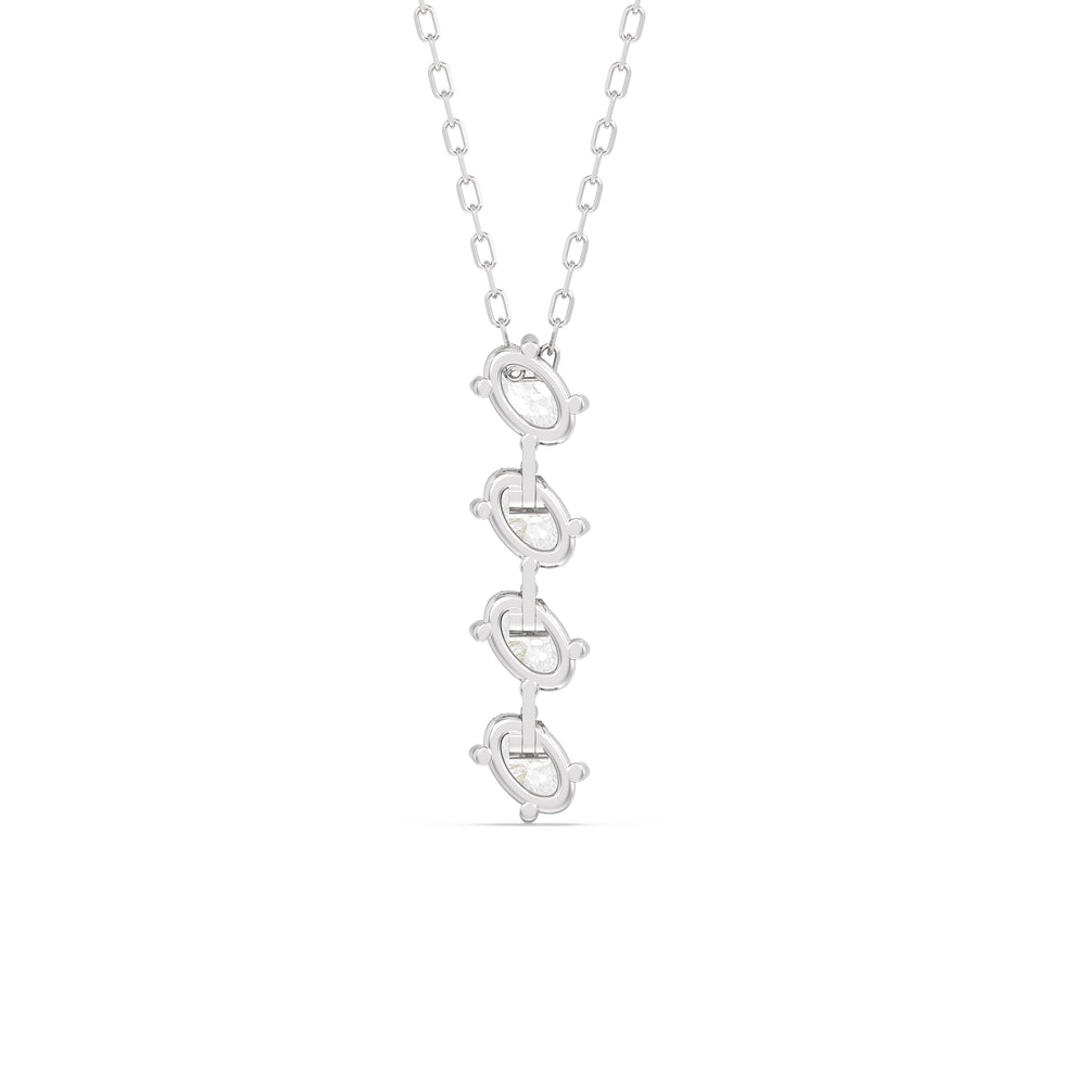 Cascade Diamond Necklace with Sterling Silver / Lab / 1 Cut Diamond in 14KT Sterling Silver / Lab / 1 view 6
