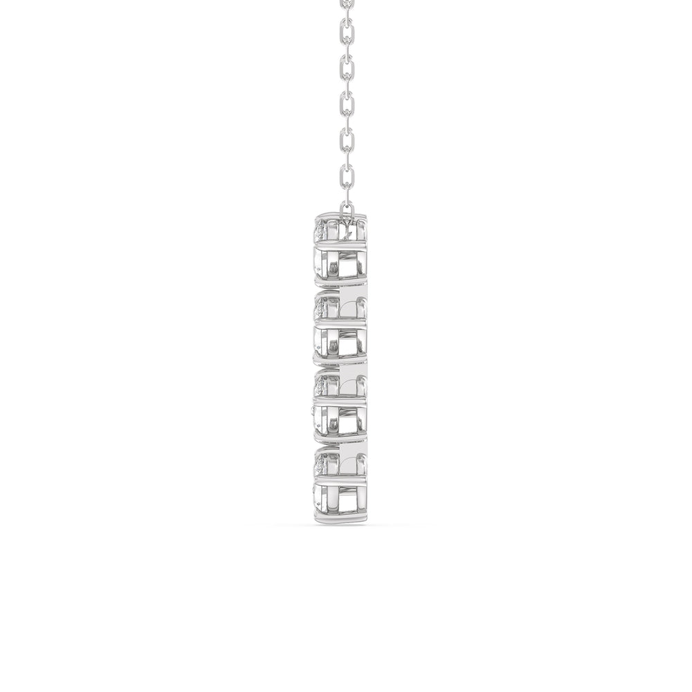 Cascade Diamond Necklace with Sterling Silver / Lab / 1 Cut Diamond in 14KT Sterling Silver / Lab / 1 view 5
