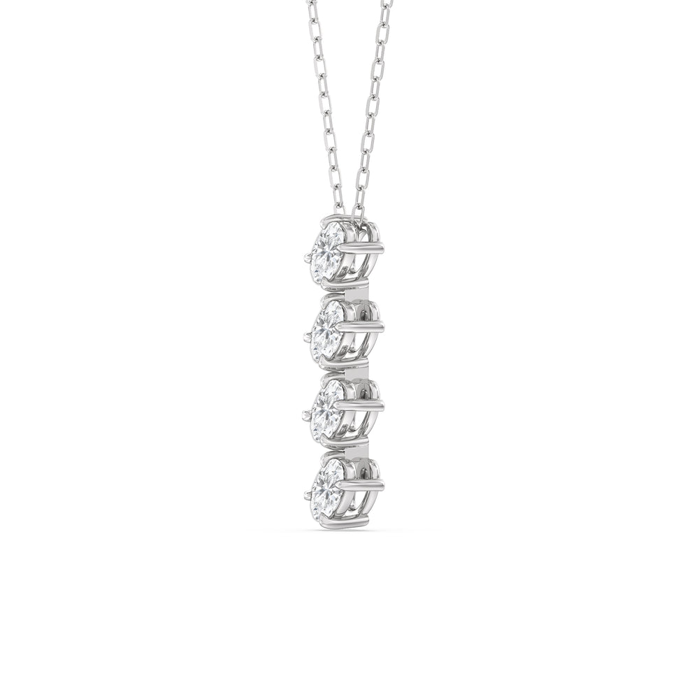 Cascade Diamond Necklace with 14KT White Gold / Lab / 1 Cut Diamond in 14KT White Gold / Lab / 1 view 2
