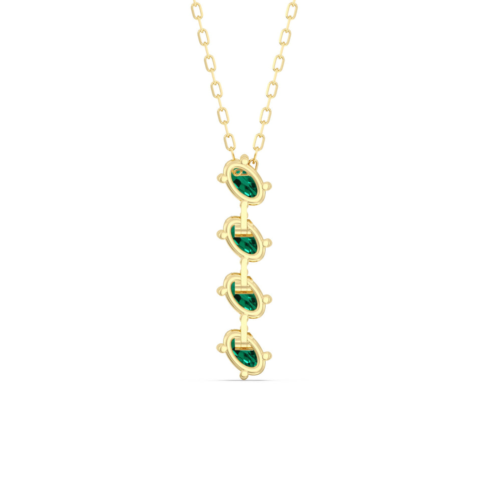 Emerald Cascade NecklaceTest Drashya with 14KT Yellow Gold Cut Diamond in 14KT Yellow Gold view 4
