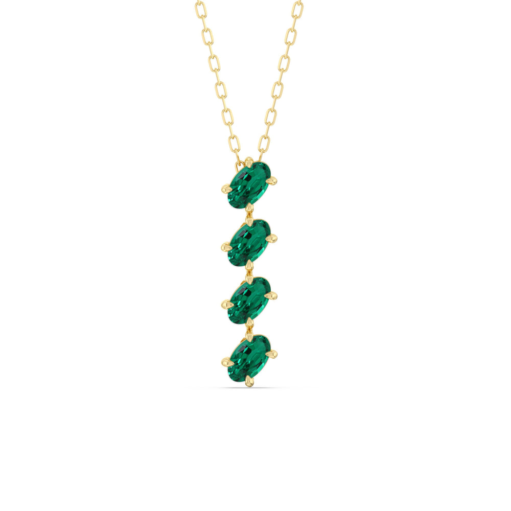 Emerald Cascade NecklaceTest Drashya with 14KT Yellow Gold Cut Diamond in 14KT Yellow Gold view 1
