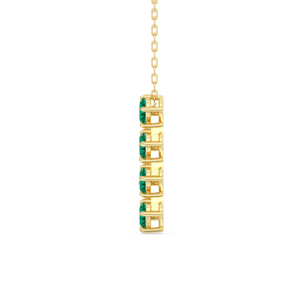 Emerald Cascade NecklaceTest Drashya with 14KT Yellow Gold Cut Diamond in 14KT Yellow Gold view 3
