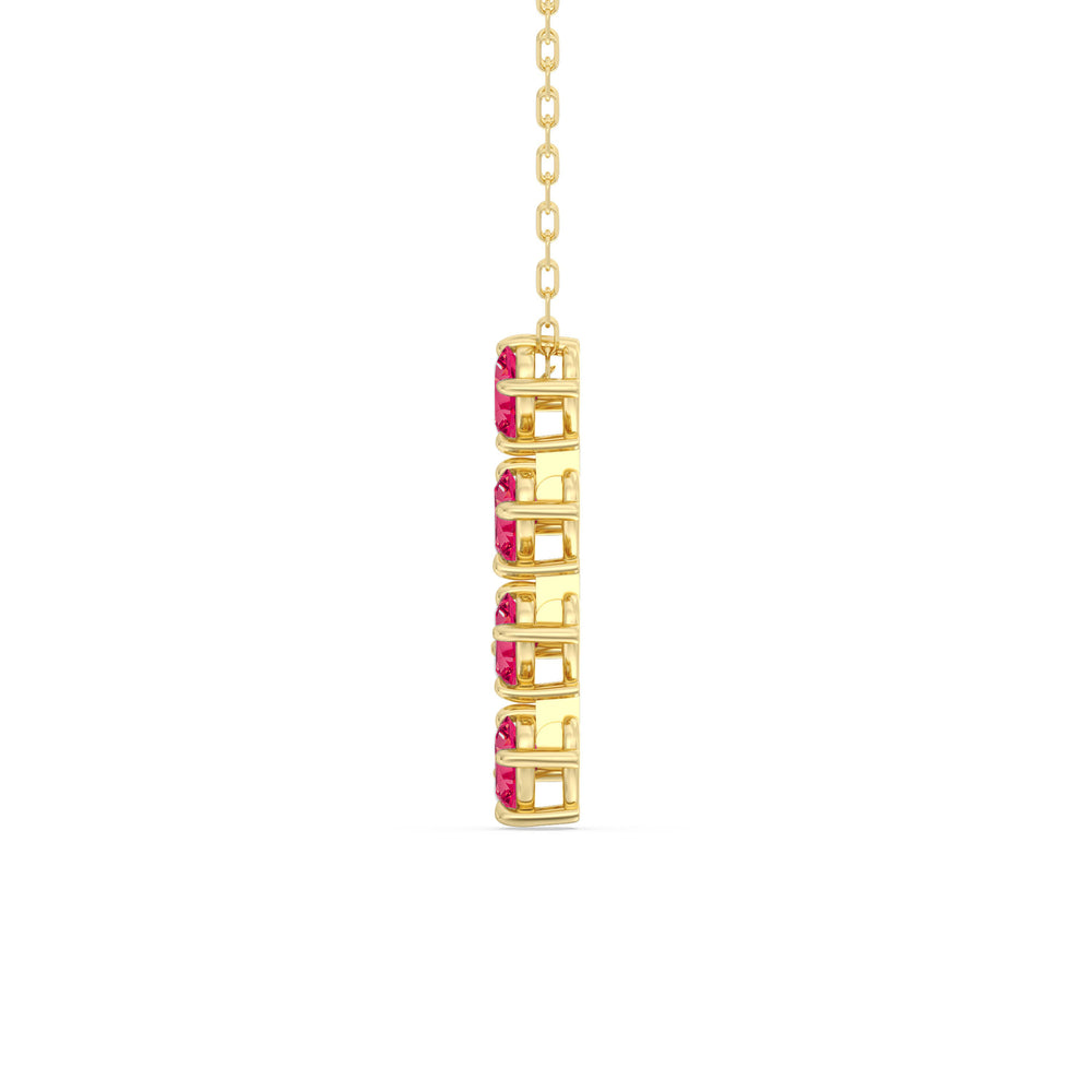 Ruby Cascade Necklace with 14KT Yellow Gold Cut Diamond in 14KT Yellow Gold view 3

