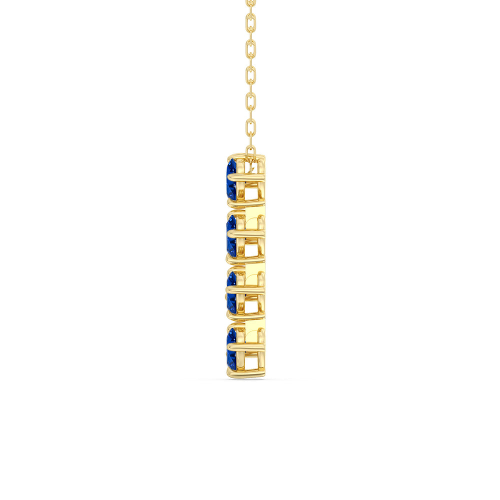 Sapphire Cascade Necklace with 14KT Yellow Gold Cut Diamond in 14KT Yellow Gold view 3
