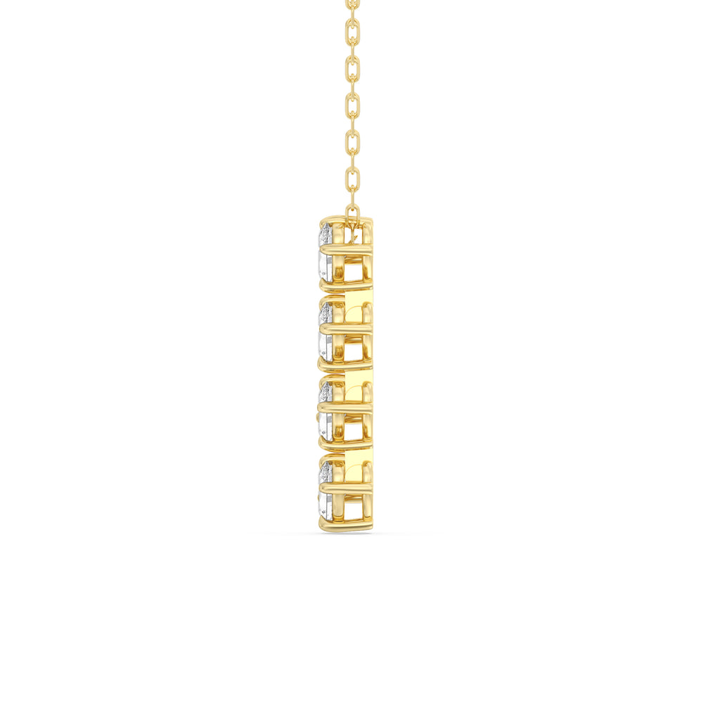 Cascade Diamond Necklace with 14KT Yellow Gold / Lab / 1 Cut Diamond in 14KT Yellow Gold / Lab / 1 view 5
