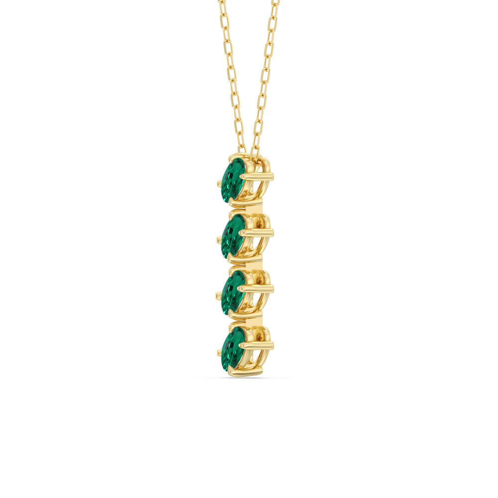 Emerald Cascade NecklaceTest Drashya with 14KT Yellow Gold Cut Diamond in 14KT Yellow Gold view 2
